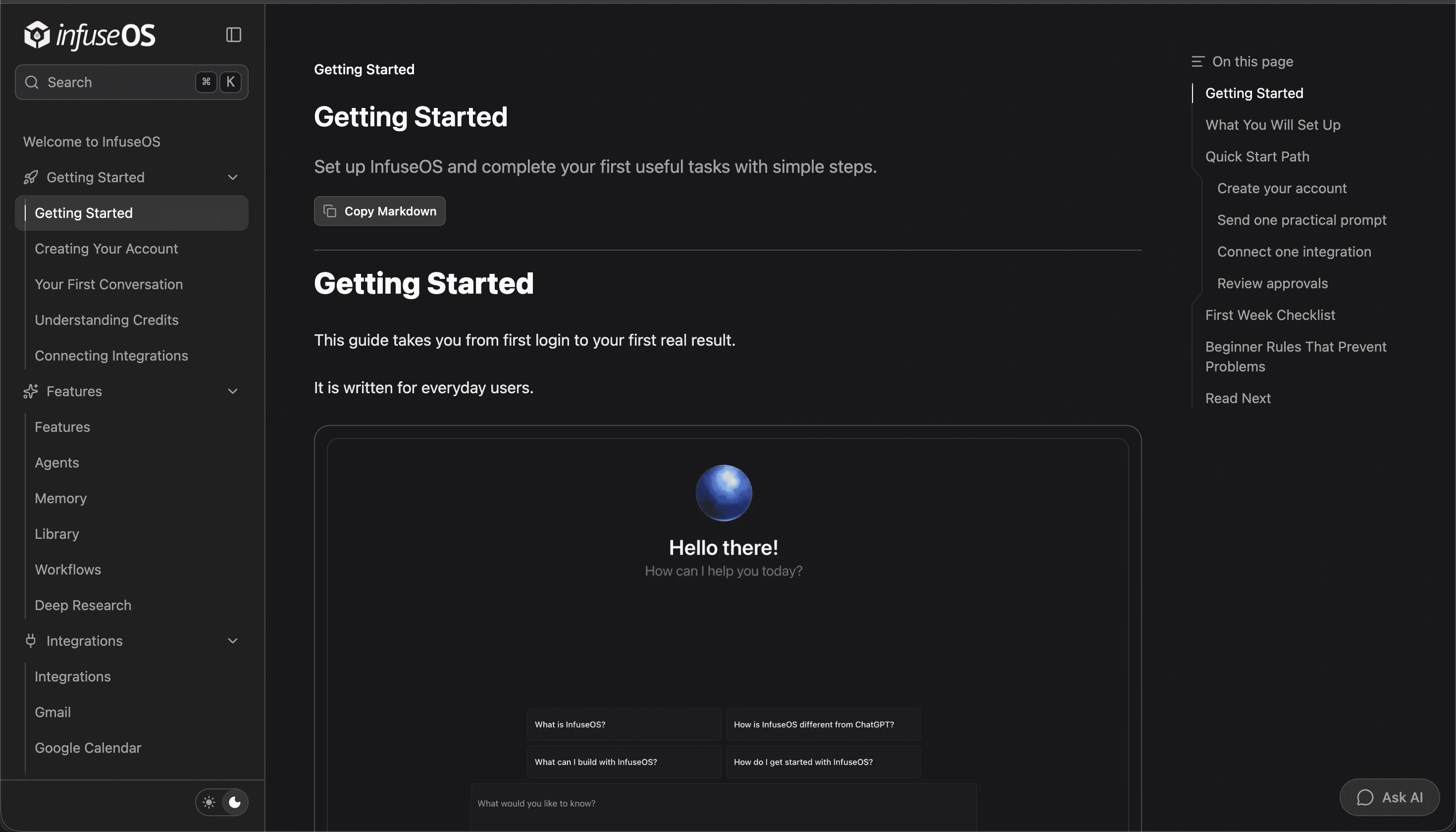 InfuseOS docs preview